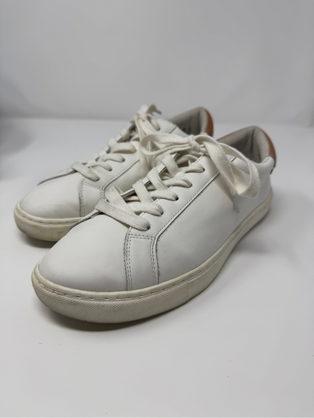 J.McLaughlin Angelique Leather Sneakers White Brown Size 7